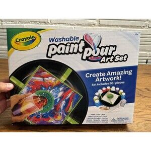 Crayola Washable Paint Pour Art Set Easy Craft Creative Paint Set, Open‎ Box